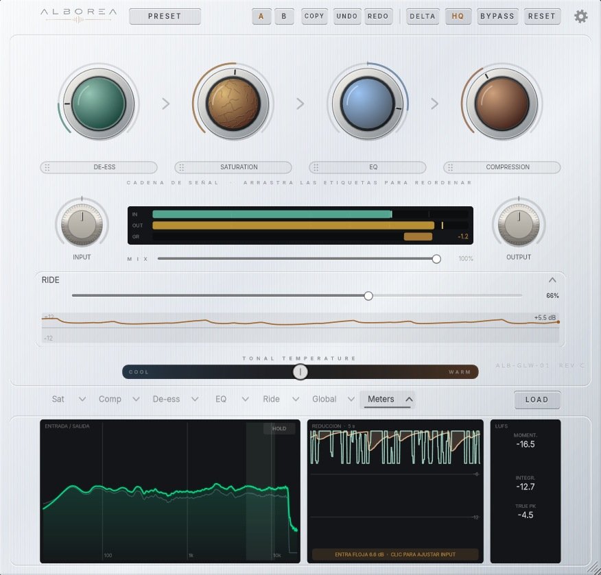 Alborea Glow Pro plugin interface